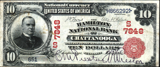 $10 Hamilton NB Chattanooga Ch7848 1902 RS